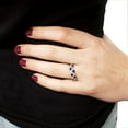 thumbnail image 4 of Round Cut Genuine Gemstone and Diamond Accent Band in 14K Gold, 4 of 5
