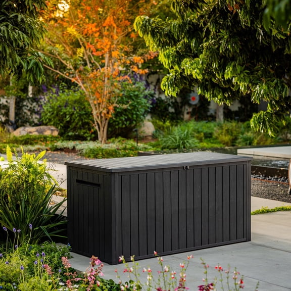 Keter 170 Gal. Resin Deck Box Large Indoor/Outdoor Storage