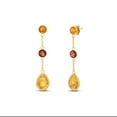 thumbnail image 2 of Round & Pear Cut Multi-Gemstone Earrings in 14K Gold, 2 of 5