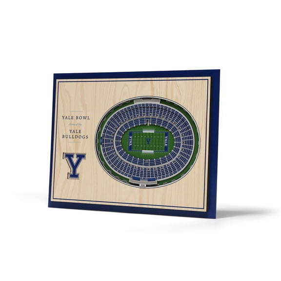YouTheFan Yale Bulldogs 17"x13" 3D 5 Layer Stadium View Wall Art
