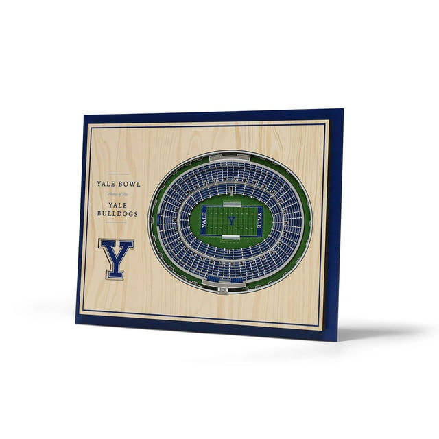YouTheFan Yale Bulldogs 17"x13" 3D 5 Layer Stadium View Wall Art