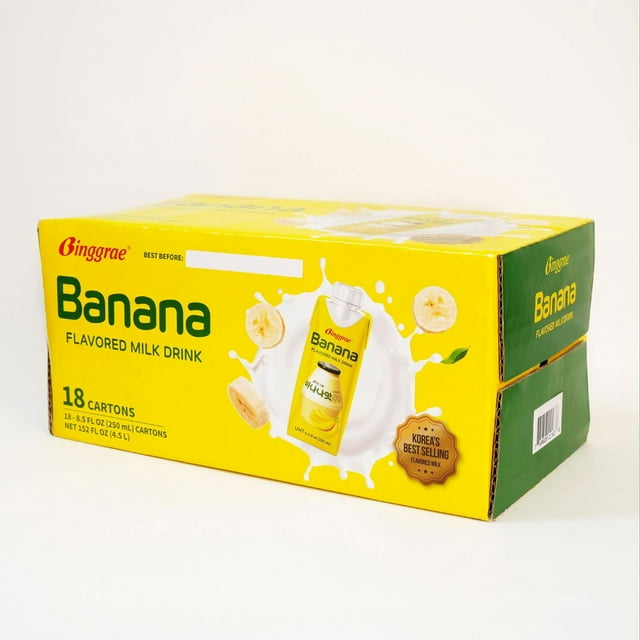 Binggrae Banana Flavored Milk Drink, 8.5 fl. oz., 18 pk.