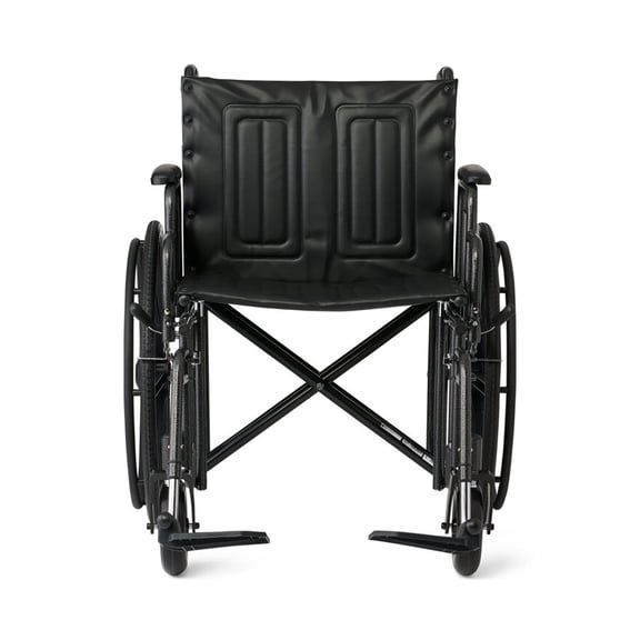 Medline Heavy Duty Wheelchair, 22" Seat, 500 lb Weight Capacity, Black