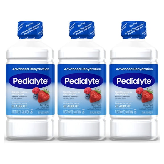 Pedialyte AdvancedCare Plus Electrolyte Solution Berry Frost, 33.8 fl. oz., 3 pk.
