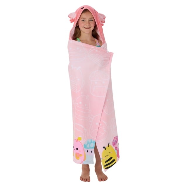 Kids Character 100% Cotton Hooded Towel With Hand Pockets