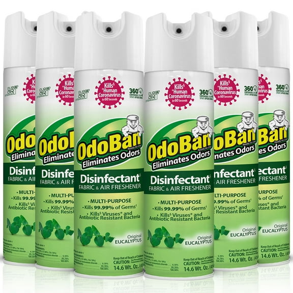 OdoBan Disinfectant Spray, 14.6 oz./can, 6 pk., Choose Scent