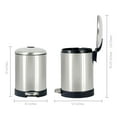 thumbnail image 3 of GLAD 1.2 Gallon Round Small Space Stainless Steel Trash Can with Soft Close Lid Step Can, 3 of 6