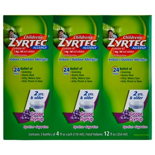 Children's Zyrtec Antihistamine Allergy Liquid, Grape, 4 fl. oz., 3 pk.