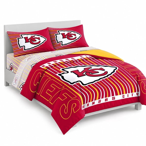 Logo Brands Kansas City Chiefs Queen Bed-In-A-Bag Set