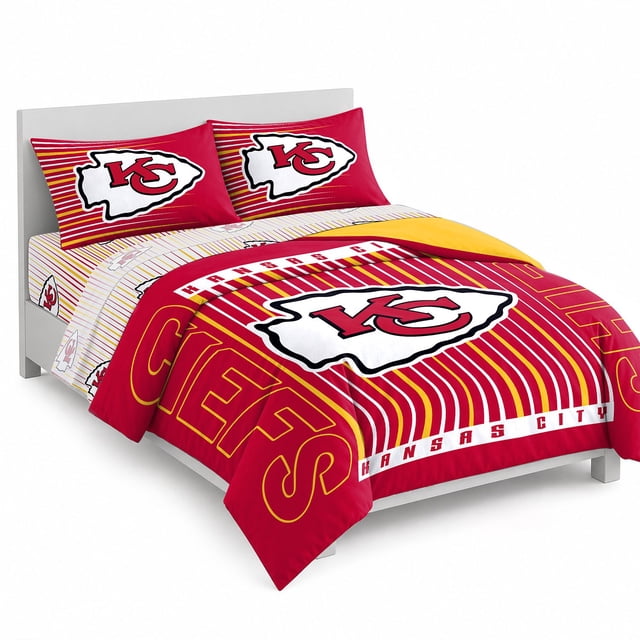 Logo Brands Kansas City Chiefs Queen Bed-In-A-Bag Set