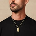 thumbnail image 5 of 0.10 CT. T.W. Round Cut Cross Diamond Dog Tag Pendant Necklace in 14K Gold, 5 of 7
