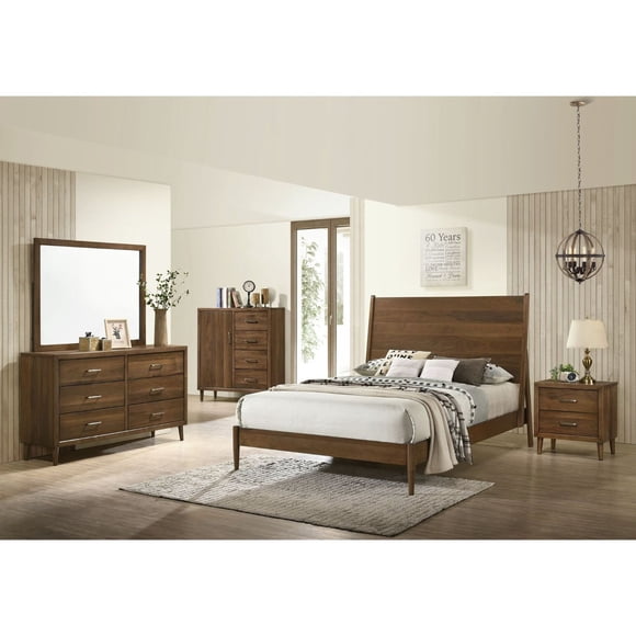 Zuma 6-Drawer Dresser & Mirror in Walnut