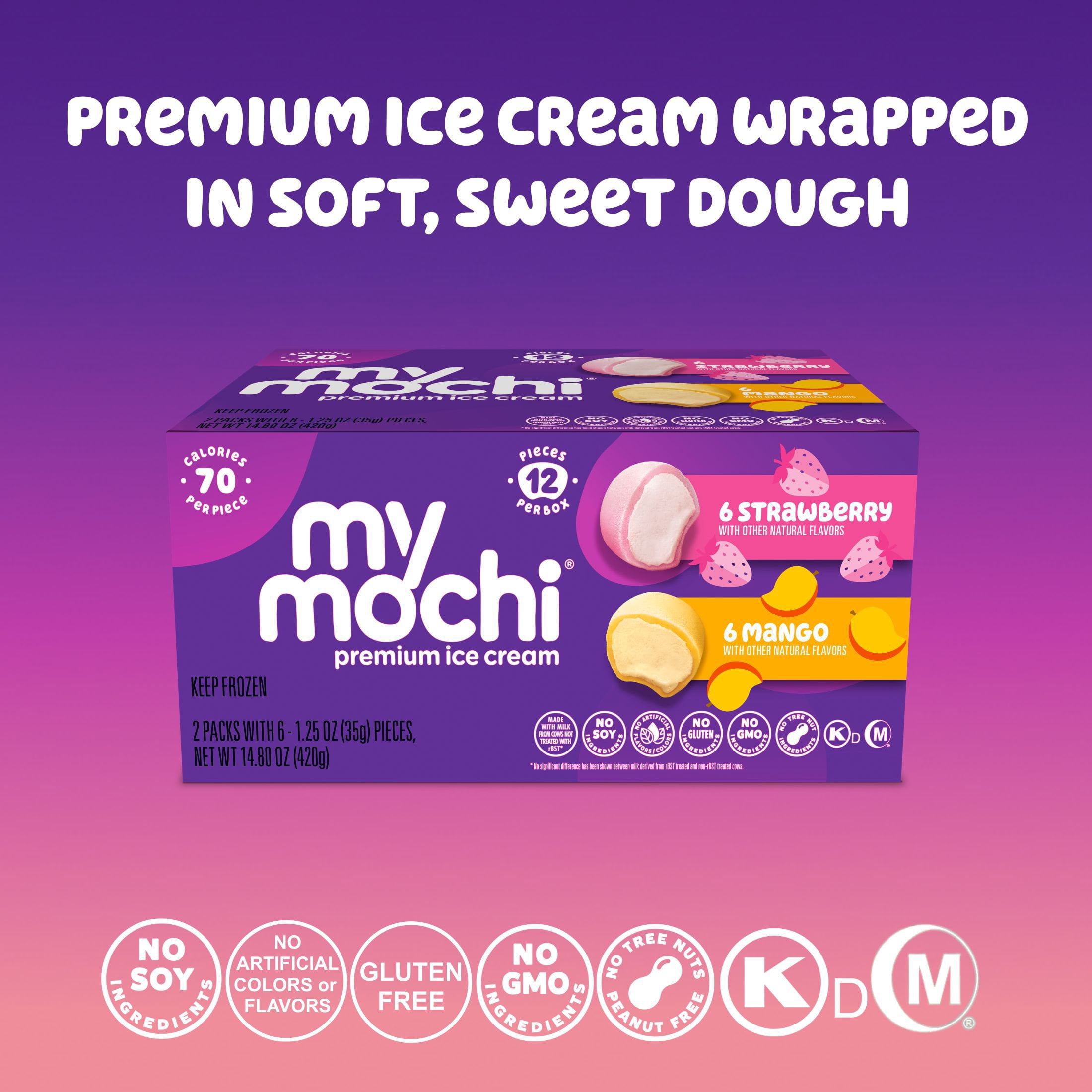 My Mochi Premium Ice Cream Variety Pack, 1.25 oz., 12 ct