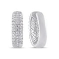 thumbnail image 4 of 2.00 C.T. TW Round Cut Diamond Hoop Earrings in 14K Gold, 4 of 6