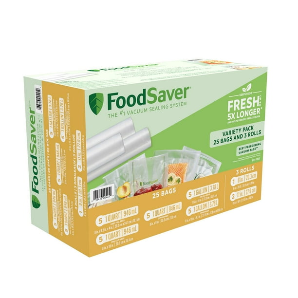 FoodSaver 28-Piece Vacuum Seal Rolls and Vacuum Seal Bags