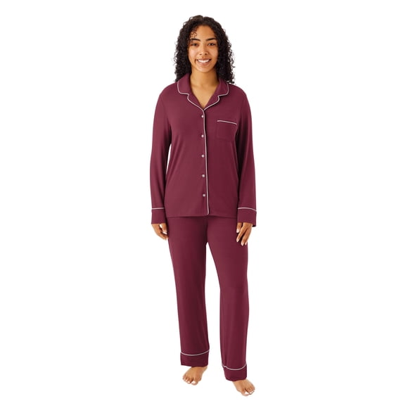 Dreammark Women's 2-Piece Notch Collar Pajama Set