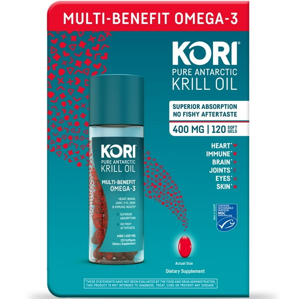 Kori Pure Antarctic Krill Oil Multi-Benefit Omega-3 Mini Softgels