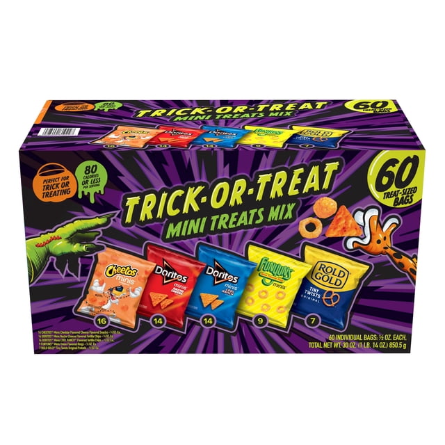 Frito Lay Mini Treat Size Halloween Snacks Mix Variety Pack, 0.5 oz., 60 pk.