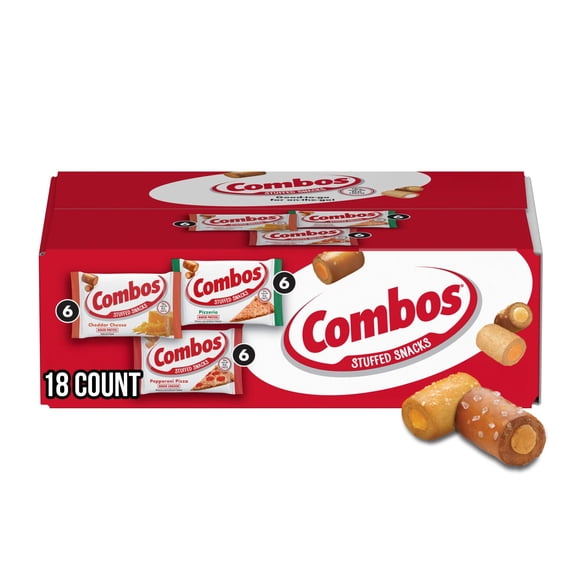 Combos Stuffed Baked Pretzel Snacks, Variety Pack, 1.76 oz, 18 pk.
