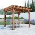 thumbnail image 1 of Backyard Discovery Beaumont Cedar Pergola with Trellis Roof and PowerPort, Choose Size, 1 of 10