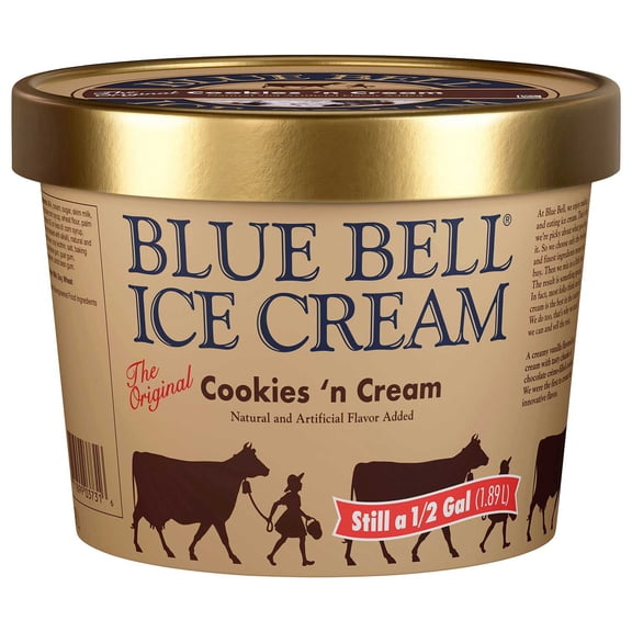 Blue Bell Cookies' n Cream Ice Cream, 64 oz.