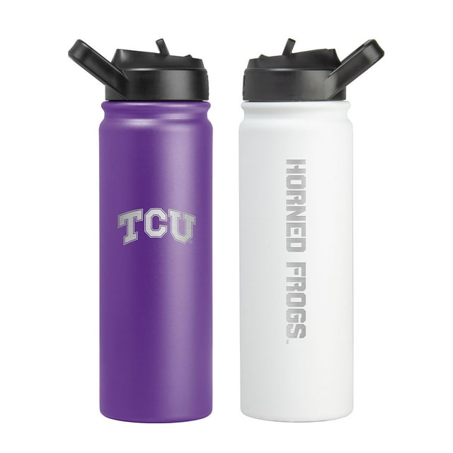 Logo Brands TCU Horned Frogs 24oz SS Water Bottle 2pk