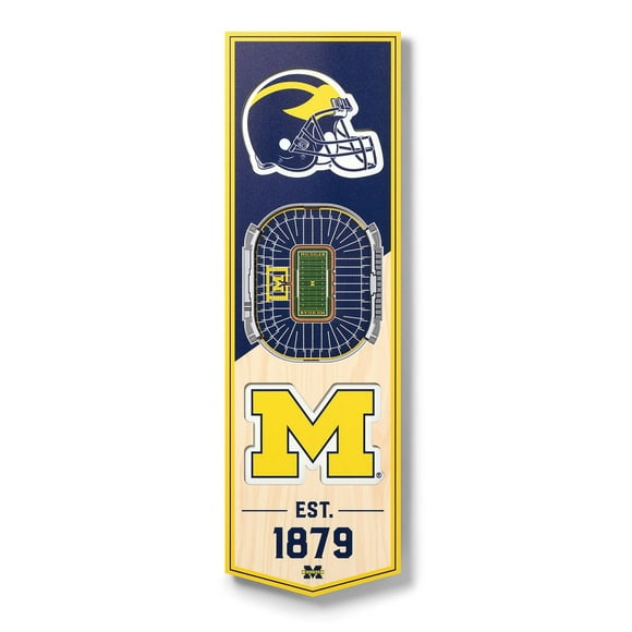 YouTheFan Michigan Wolverines 6"x19" 3D Stadium View Banner
