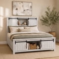 thumbnail image 1 of Society Den Jack Platform Storage Bed in White, Assorted Sizes, 1 of 13