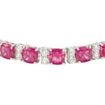 thumbnail image 3 of Cushion Cut Lab Created Gemstone Tennis Bracelet in Sterling Silver, 3 of 6