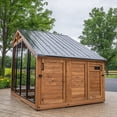 thumbnail image 4 of Backyard Discovery 7' x 5' Cedar Wood and Galvanized Steel Animal Enclosure with Feeding Door, 4 of 16