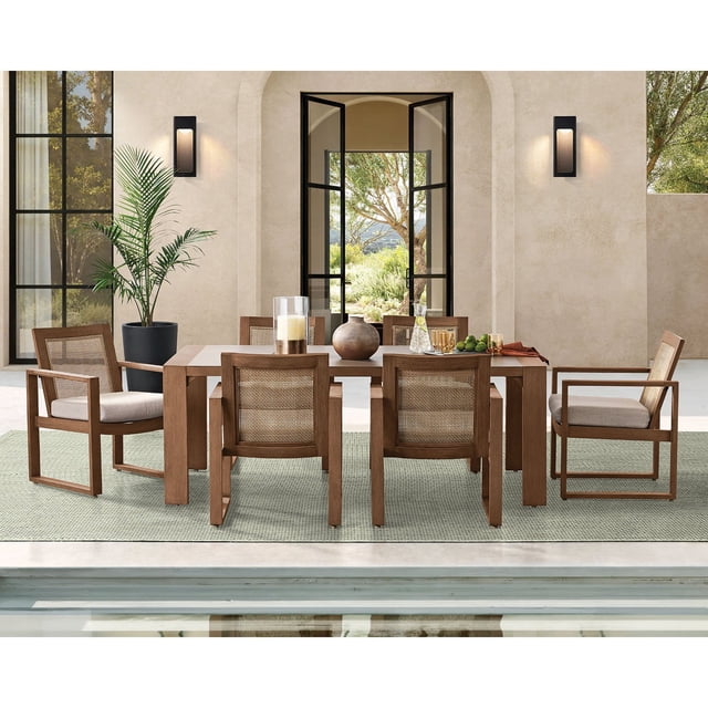 Member's Mark Sandalwood Dining Set with Sunbrella Fabric, 7pc