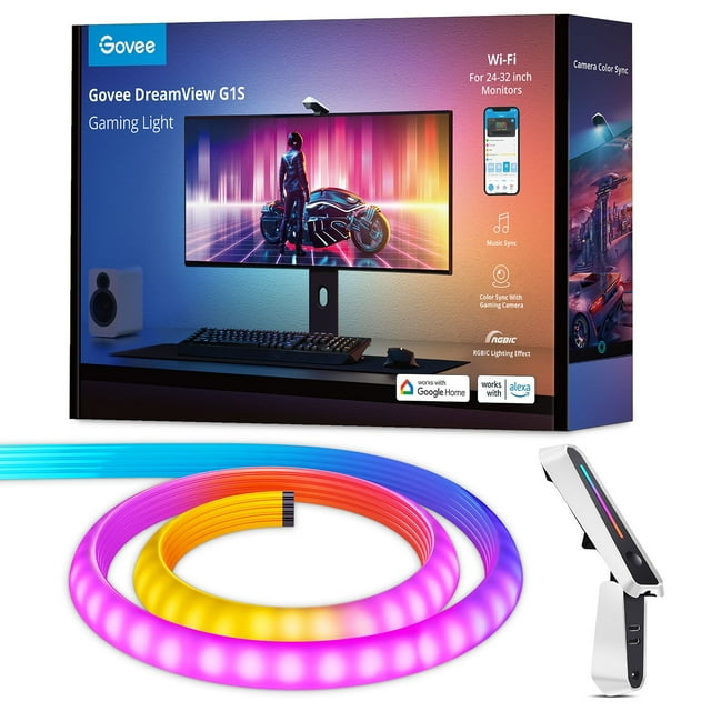 Govee RGBIC DreamView G1S Gaming Monitor Light, 24in. to 34in.