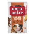 thumbnail image 1 of Purina Moist & Meaty Burger with Cheddar Cheese Flavor, Adult Dog Food, 6 oz., 60 ct., 1 of 8