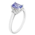 thumbnail image 3 of Emerald Cut Natural Gemstone & 0.20 CT. T.W. 3-Stone Diamond Ring in 14K Gold, 3 of 4
