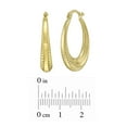 thumbnail image 5 of Polished Elongated Hoop Earrings in 14K Yellow Gold, 5 of 6
