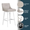 thumbnail image 5 of HH2 Home Upholstered Tapered Back Wood Adjustable Height Swivel Bar Stool, 5 of 19