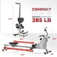 thumbnail image 3 of Sunny Health & Fitness SMART Compact Rower with Bluetooth, 3 of 9