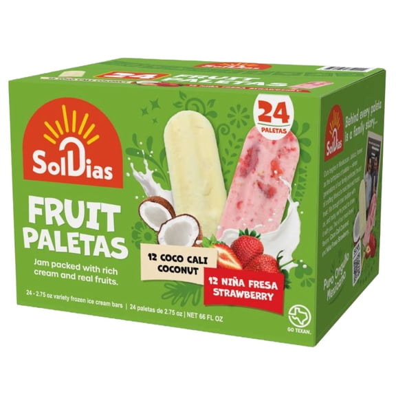Sol Dias Fruit and Cream Ice Cream Bars, Frozen, 2.75 fl. oz., 24 ct.