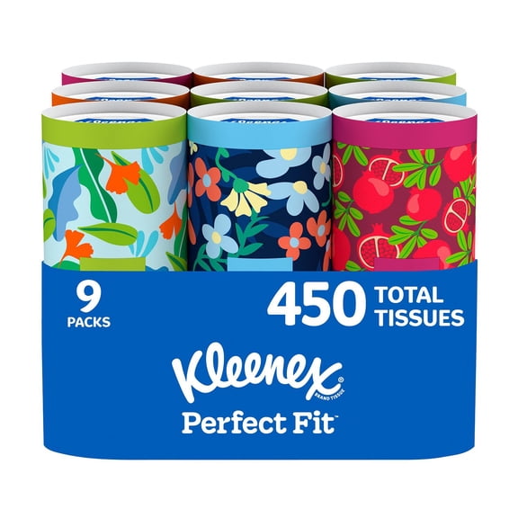 Kleenex Perfect Fit Facial Tissues, 9 boxes, 50 tissues/box