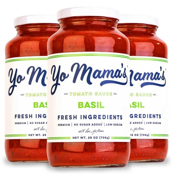 Yo Mama's Foods Low-Sodium Pasta Sauce, Tomato Basil, 25 oz., 3 pk.