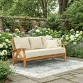 thumbnail image 9 of Cambridge Casual Salinas Teak Patio Set with Tan Cushions, 5pc, 9 of 13
