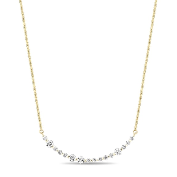 0.50 CT. TW Round Diamond Bar Necklace in 14K Gold