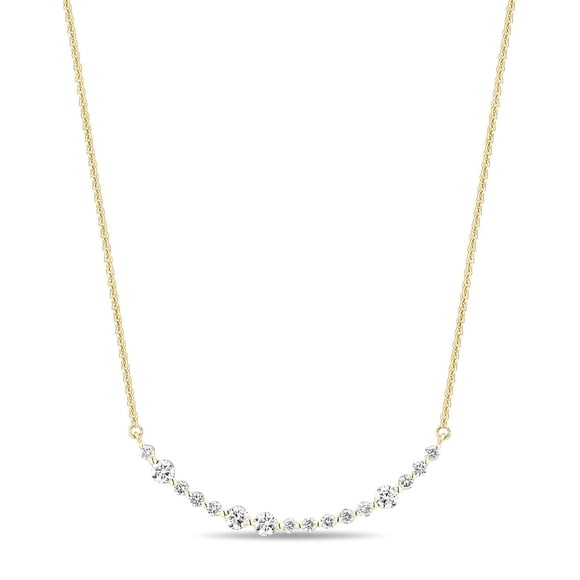 0.50 CT. TW Round Diamond Bar Necklace in 14K Gold