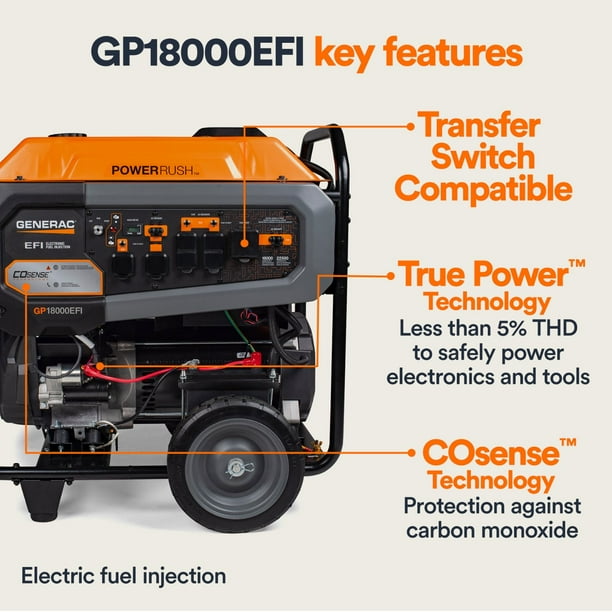 【gen-ga】 Generac 8917 GP18000EFI 18,000-Watt Gas-Powered Electric-Start