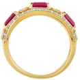 thumbnail image 4 of Emerald Cut Gemstone & 0.50 CT.T.W. Diamond Accent Band in 14K Gold, 4 of 4