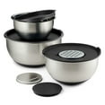 thumbnail image 1 of Tramontina 8-Piece Stainless Steel Mixing Bowl and Grater Set with Lids, 1 of 17