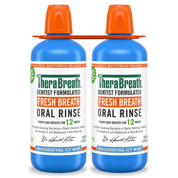 TheraBreath Icy Mint Mouthwash, 1L, 2 pk.