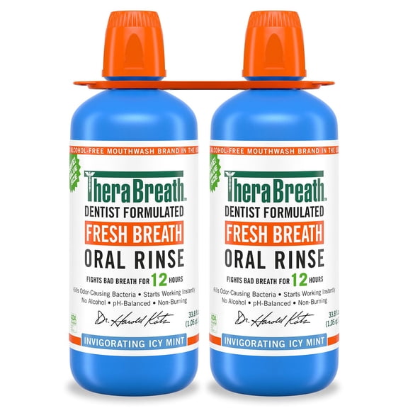 TheraBreath Icy Mint Mouthwash, 1L, 2 pk.