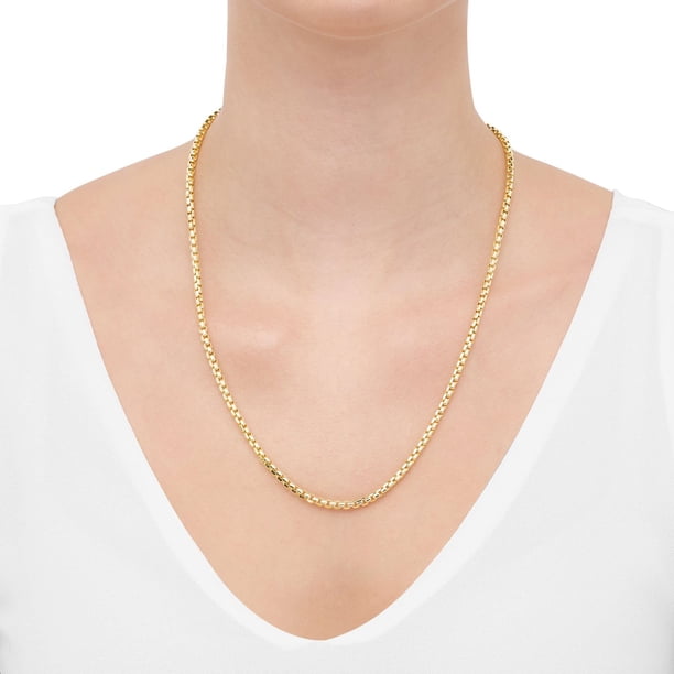 Round Box Chain Necklace in 14K Gold - Samsclub.com