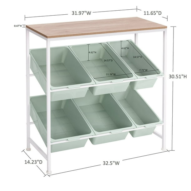 Seville Classics 6-Bin Organizer, 32.5